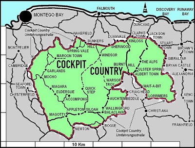 Jamaica Cockpit Country Map